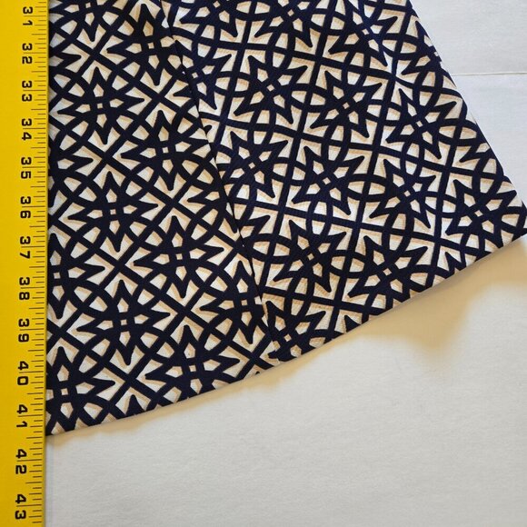 Roz & Ali Navy Blue Tan White Geometric Sleeveless A-Line Midi Dress Sz 20 - Picture 11 of 13